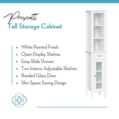 Image showing  Prescott Tall Bathroom Storage Linen Cabinet and Organizer