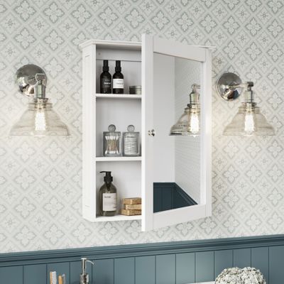 Image showing  Ashland Single Door Bathroom and Laundry Wall Mount Storage Medicine Cabinet with Mirror