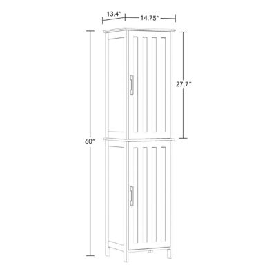 Image showing 5 th RiverRidge Home Monroe Tall Bathroom Storage Linen Cabinet and Organizer with Doors