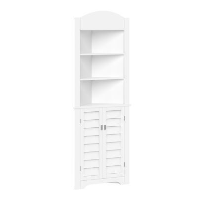 RiverRidge Home 2-Door Brookfield Tall Corner Bathroom Cabinet Storage Organizer