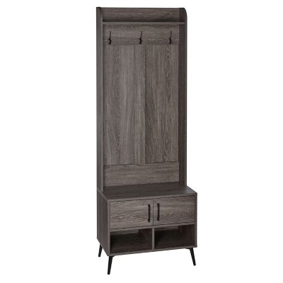RiverRidge Home Woodbury Hall Tree with Entryway Bench, Shoe Storage, Coat Hooks & Cubby Storage