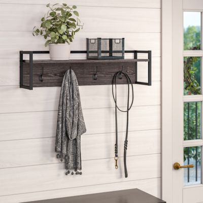 Image showing  Afton 4-Hook Wall Mount Entryway Organizer Coat Rack Hanger