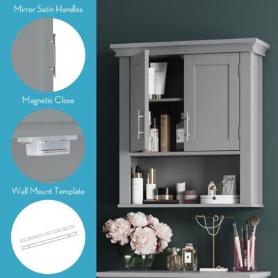 Image showing  Somerset Two-Door Bathroom and Laundry Wall Mount Storage Medicine Cabinet, 06-078