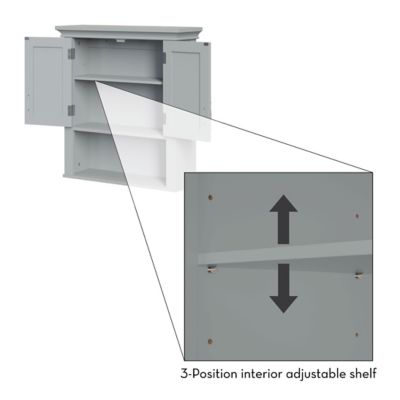 Image showing 5 th RiverRidge Home Somerset Two-Door Bathroom and Laundry Wall Mount Storage Medicine Cabinet, 06-078