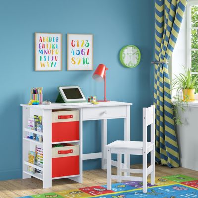 Image showing  Kids 2pc Two-Tone Fabric Collapsible Cube Storage Organizers with Handles, 02-382