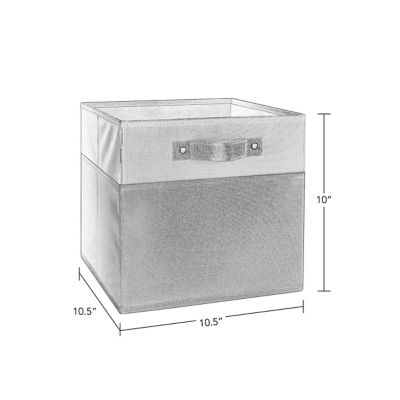Image showing  Kids 2pc Two-Tone Fabric Collapsible Cube Storage Organizers with Handles, 02-385