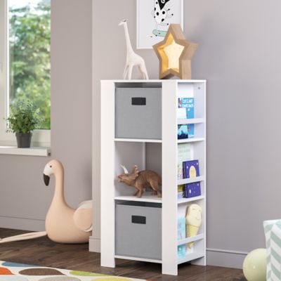 Image showing  Kids Bookshelf and Toy Organizer Tower with 3 Cubbies and 6 Bookracks, 02-166K