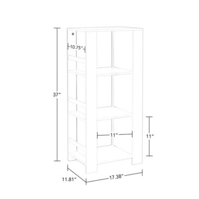 Image showing  Kids Bookshelf and Toy Organizer Tower with 3 Cubbies and 6 Bookracks, 02-166K