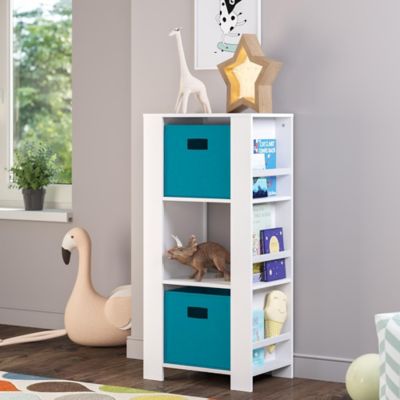 Image showing  Kids Bookshelf and Toy Organizer Tower with 3 Cubbies and 6 Bookracks, 02-167K