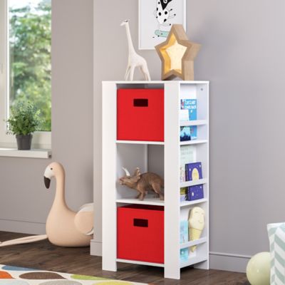 Image showing  Kids Bookshelf and Toy Organizer Tower with 3 Cubbies and 6 Bookracks, 02-168K