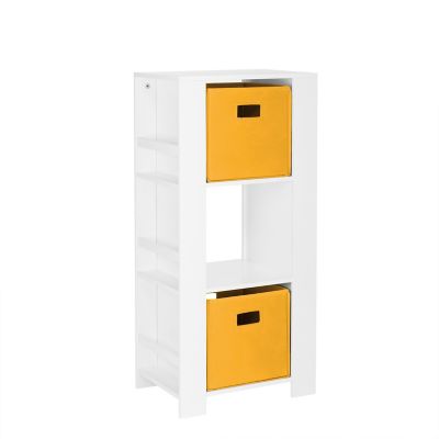 RiverRidge Home Kids Bookshelf and Toy Organizer Tower with 3 Cubbies and 6 Bookracks