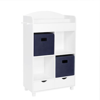 RiverRidge Home Kids Book Nook Cubby Toy Storage Cabinet with Bookshelf, Drawers, and Hooks, 02-194K