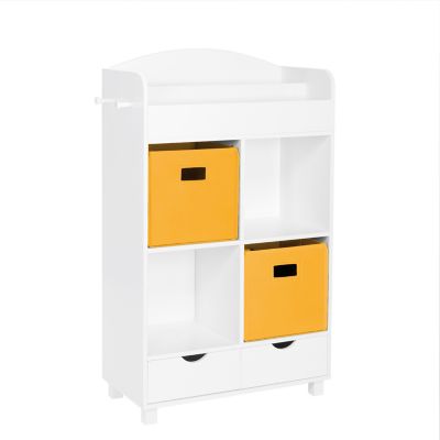 RiverRidge Home Kids Book Nook Cubby Toy Storage Cabinet with Bookshelf, Drawers, and Hooks, 02-195K