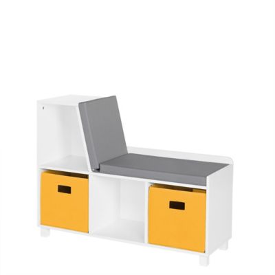 RiverRidge Home Kids Reading Nook Cushioned Toy Storage Bench with Cubby Organizers, 02-199K
