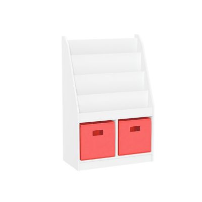 RiverRidge Home Kids Bookshelf and Toy Storage Organizer with 4 Bookracks and 2 Cubbies, 02-311K