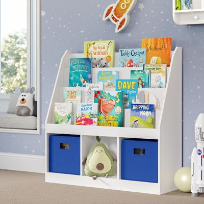 Image showing  Kids Playroom Bookrack with 3 Toy Organizer Cubbies and 4 Book Shelves, 02-319K