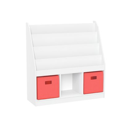 RiverRidge Home Kids Playroom Bookrack with 3 Toy Organizer Cubbies and 4 Book Shelves, 02-320K