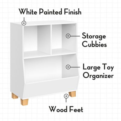 Image showing  Kids Catch-All 24 in. Toy Storage Organizer with 2 Cubbies and 2 Storage Compartments, 02-327K