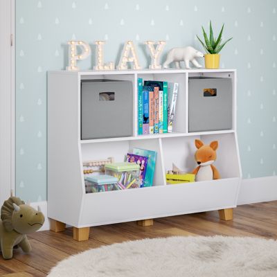 Image showing  Kids Catch-All Playroom 35 in. Toy Storage Organizer with 3 Cubbies and 2 Storage Compartments, 02-336K