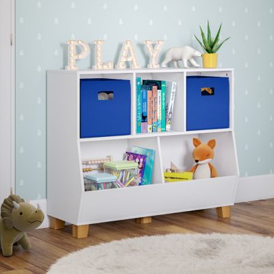 Image showing  Kids Catch-All Playroom 35 in. Toy Storage Organizer with 3 Cubbies and 2 Storage Compartments, 02-337K