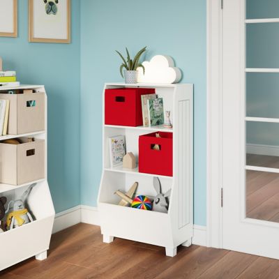 Image showing  Kids 23 in. Playroom Bookshelf with Veggie Bin Organizer, 2 Open Toy Storage Shelves, 02-344K
