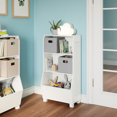 Image showing  Kids 23 in. Playroom Bookshelf with Veggie Bin Organizer, 2 Open Toy Storage Shelves, 02-345K