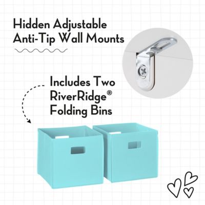 Image showing  Kids 23 in. Playroom Bookshelf with Veggie Bin Organizer, 2 Open Toy Storage Shelves, 02-345K