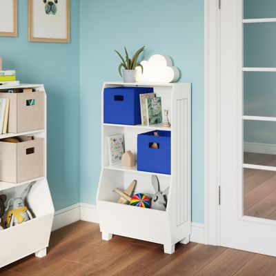 Image showing  Kids 23 in. Playroom Bookshelf with Veggie Bin Organizer, 2 Open Toy Storage Shelves, 02-346K