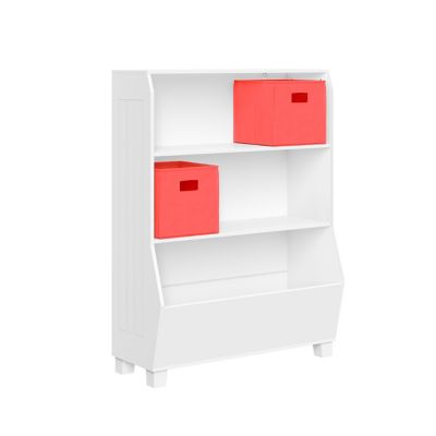 RiverRidge Home Kids 34 in. Playroom Bookshelf with Veggie Bin Organizer, 2 Open Toy Storage Shelves, 02-356K