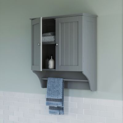 Image showing  Ashland Two-Door Bathroom and Laundry Wall Mount Storage Medicine Cabinet with Towel Bar, 06-085
