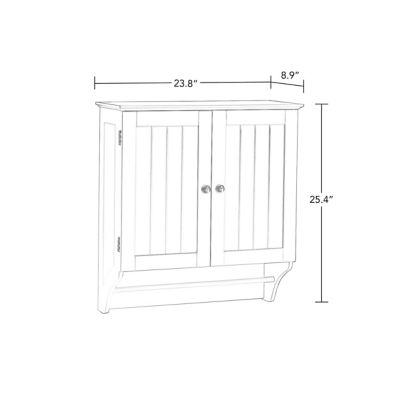 Image showing  Ashland Two-Door Bathroom and Laundry Wall Mount Storage Medicine Cabinet with Towel Bar, 06-085