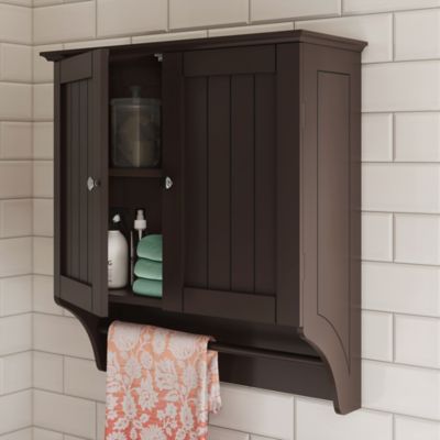 Image showing  Ashland Two-Door Bathroom and Laundry Wall Mount Storage Medicine Cabinet with Towel Bar, 06-125