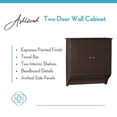 Image showing  Ashland Two-Door Bathroom and Laundry Wall Mount Storage Medicine Cabinet with Towel Bar, 06-125