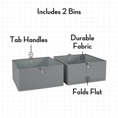 Image showing  Kids 2pc 5 in. Fabric Collapsible Storage Cube Organizers for Playroom Organization, 02-394