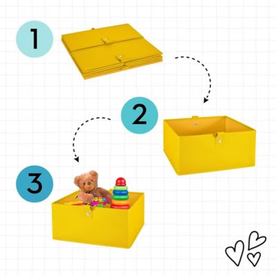 Image showing  Kids 2pc 5 in. Fabric Collapsible Storage Cube Organizers for Playroom Organization, 02-396