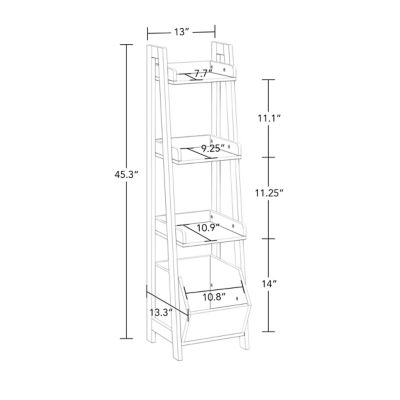 Image showing  Kids 4-Tier 13 in. Ladder Shelf Toy Organizer and Book Storage with 3 Open Display Shelf, 02-438K