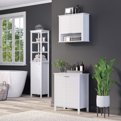 Image showing  2-Door Madison Bathroom and Laundry Storage Cabinet, White