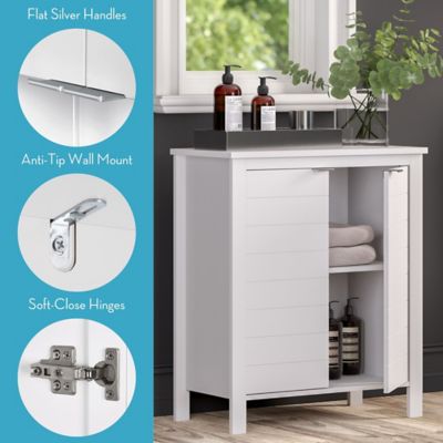 Image showing  2-Door Madison Bathroom and Laundry Storage Cabinet, White