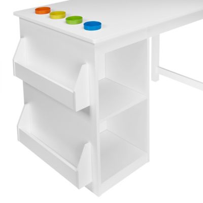 Image showing 5 th RiverRidge Home Kids Playroom Art Activity Table with 2 Cubbies and 2 Bookracks
