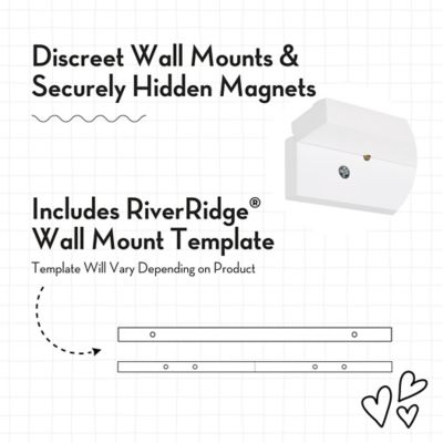 Image showing  Kids Wall Mount Bookshelf with 2 Kids Art Display Bars - Floating Bookshelf for Book Nook