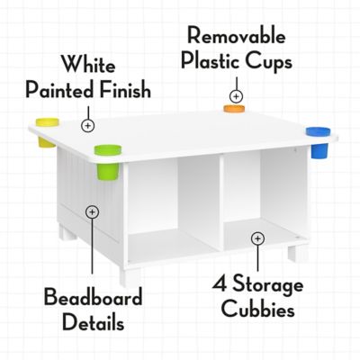 Image showing  Kids Desk and Art Activity Table with 4 Storage Cubbies and 4 Removable Storage Cups, 02-515K