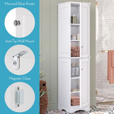 Image showing  2-Door Ashland Tall Bathroom Storage Cabinet and Linen Organizer