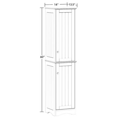 Image showing 5 th RiverRidge Home 2-Door Ashland Tall Bathroom Storage Cabinet and Linen Organizer