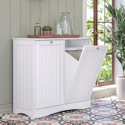 Image showing  Ashland Double Tilt-Out Laundry Hamper Cabinet with Removable Cloth Storage Bags