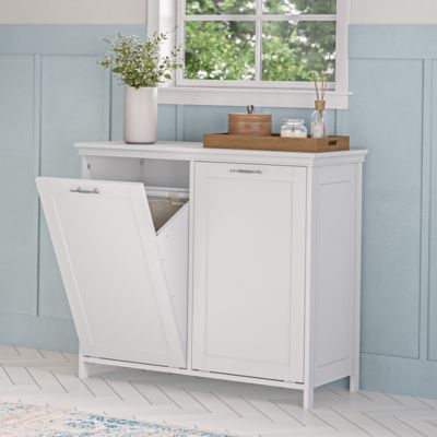 Image showing  Somerset Double Tilt-Out Laundry Hamper Cabinet with Removable Cloth Storage Bags