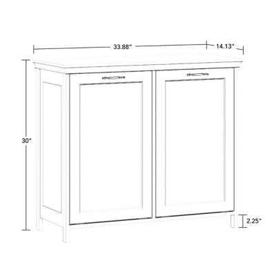 Image showing 5 th RiverRidge Home Somerset Double Tilt-Out Laundry Hamper Cabinet with Removable Cloth Storage Bags