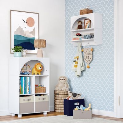 Image showing  Kids Curve Appeal Wall Shelf with 3 Hooks