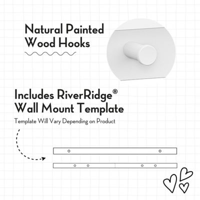 Image showing  Kids Curve Appeal Wall Shelf with 3 Hooks