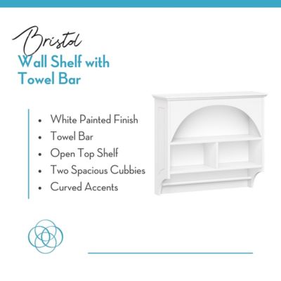 Image showing  Bristol Wall Shelf with Towel Bar