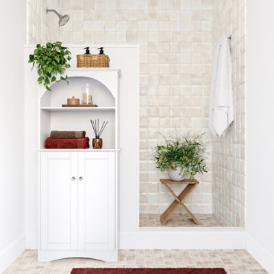 Image showing 6 th RiverRidge Home 2-Door Bristol Tall Cabinet with Open Shelves